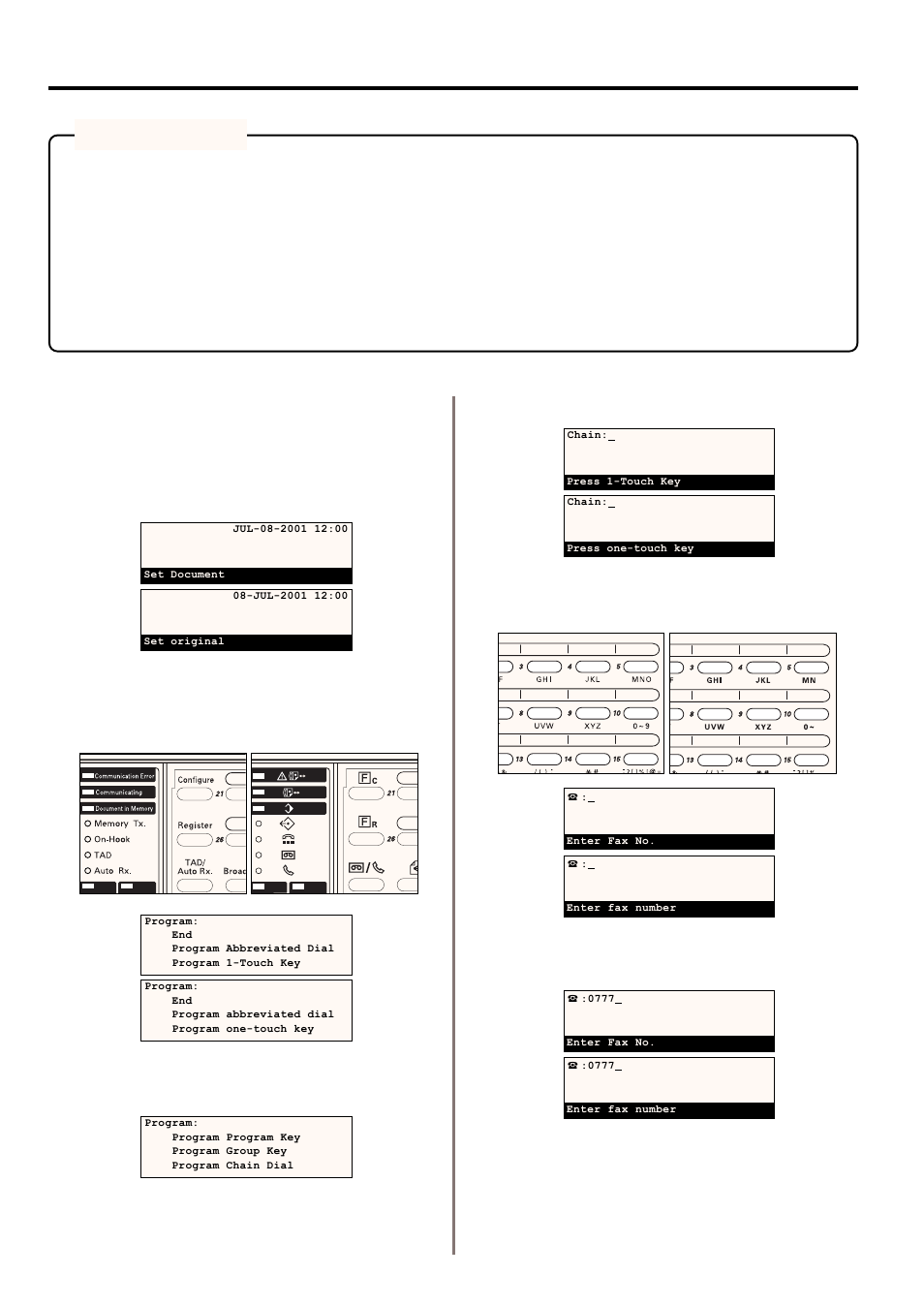 Chain dial keys, 1) registering | TA Triumph-Adler DC 2020 User Manual | Page 62 / 177