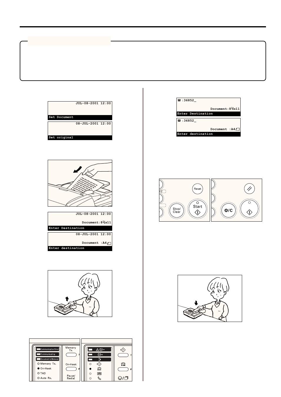 Manual fax transmission, Manual fax reception | TA Triumph-Adler DC 2020 User Manual | Page 73 / 177