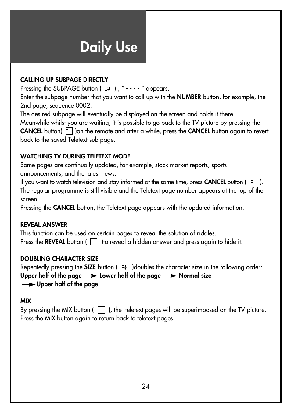 Daily use | Daewoo DSL-15D3 User Manual | Page 24 / 29