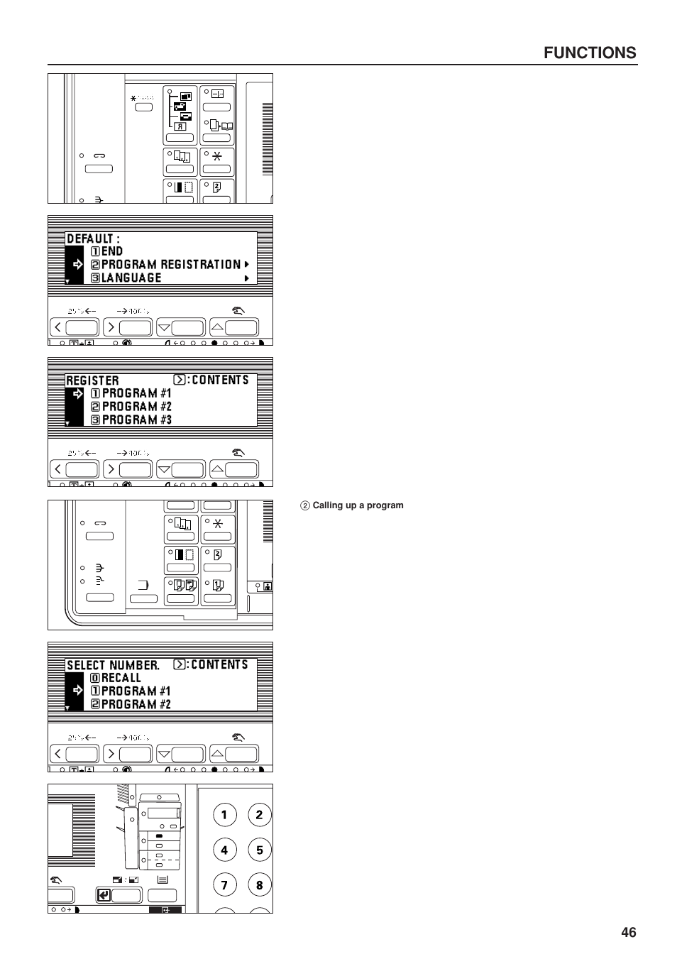 2 calling up a program, Calling up a program, Functions | TA Triumph-Adler DC 2023 User Manual | Page 49 / 90