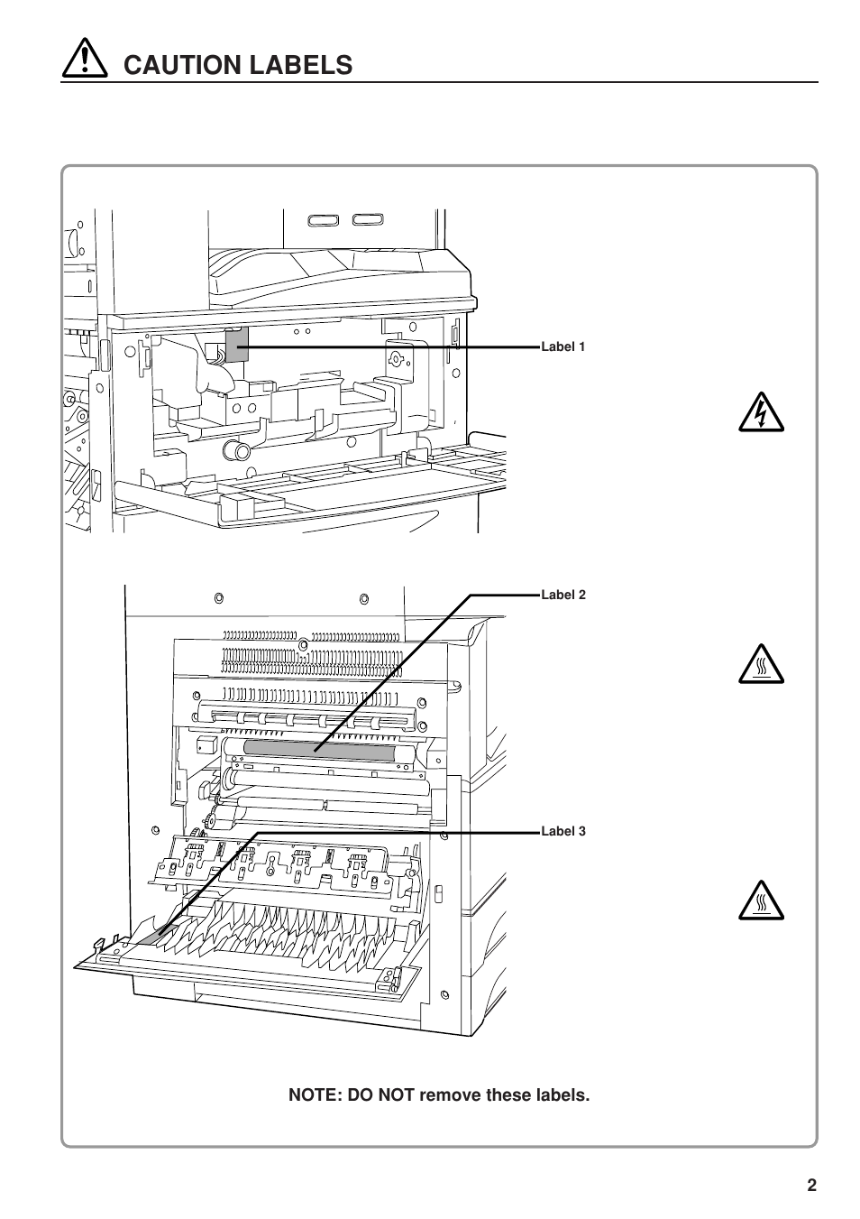 Caution labels | TA Triumph-Adler DC 2023 User Manual | Page 5 / 90