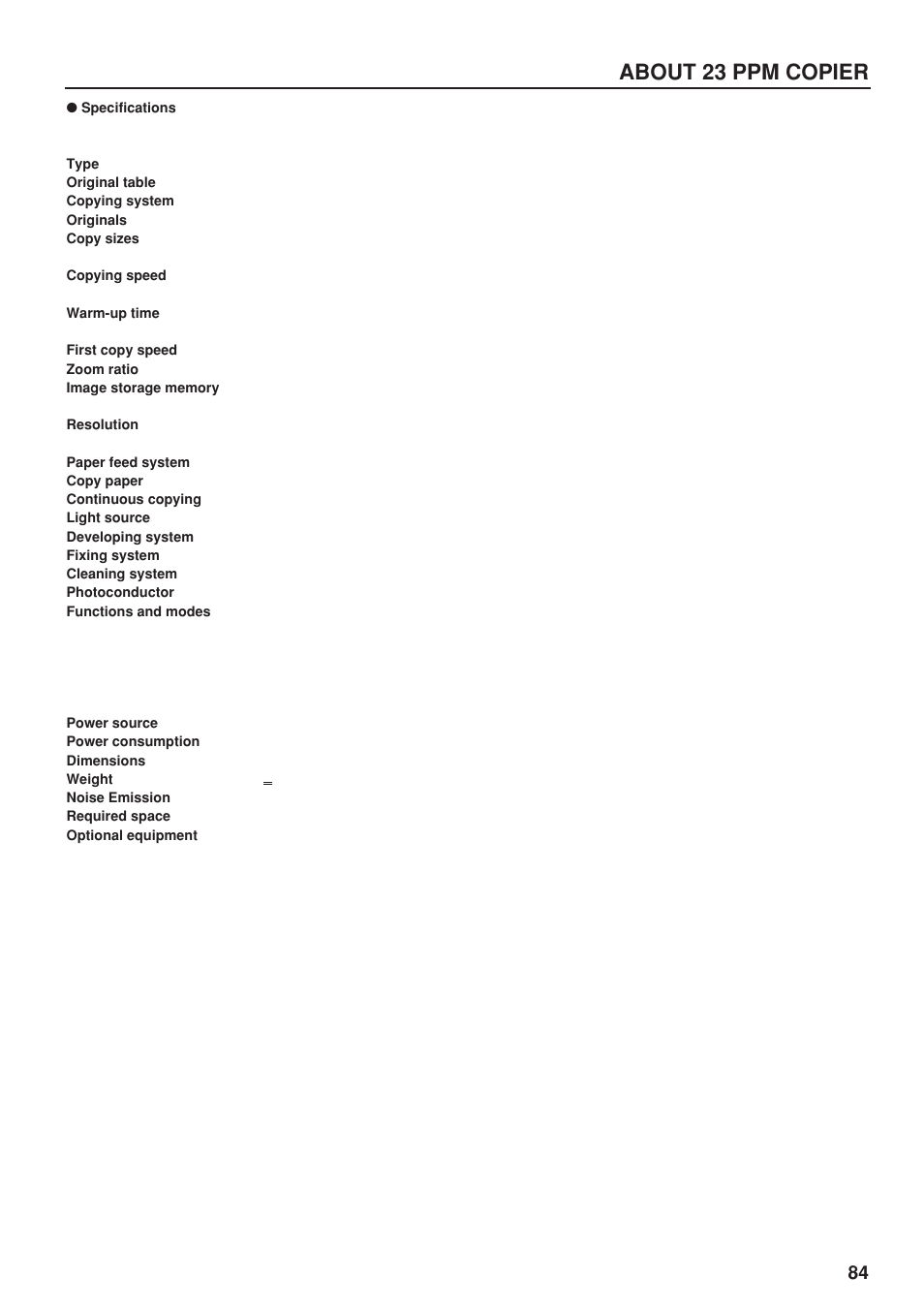 About 23 ppm copier | TA Triumph-Adler DC 2023 User Manual | Page 87 / 90