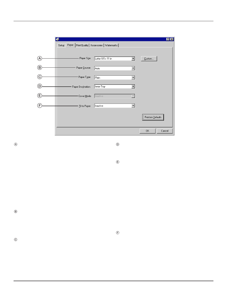 4 paper tab, 2. printer drivers for windows nt 4.0, Paper | TA Triumph-Adler DC 2023 User Manual | Page 22 / 44