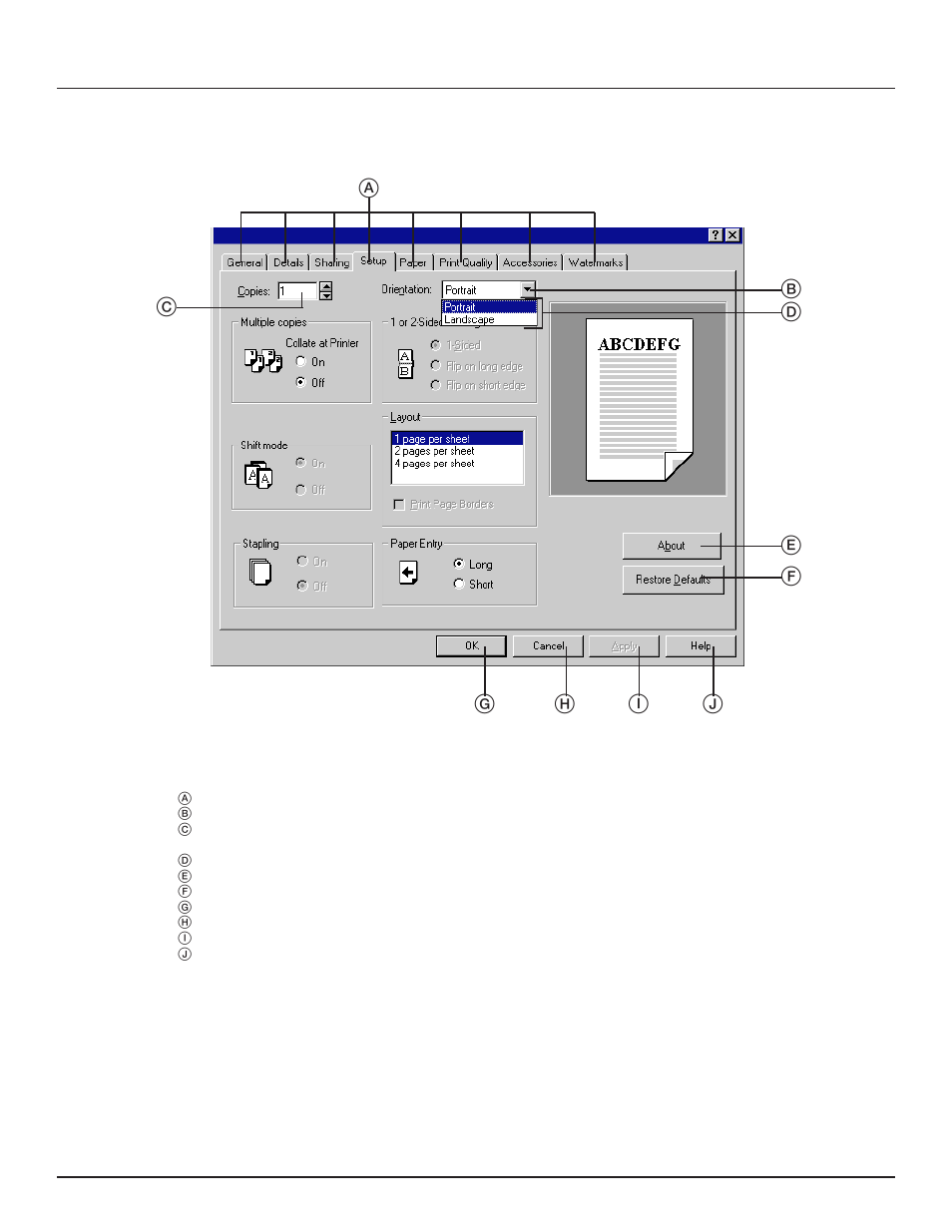 2 properties dialog box, 1. printer drivers for windows 95 | TA Triumph-Adler DC 2023 User Manual | Page 5 / 44