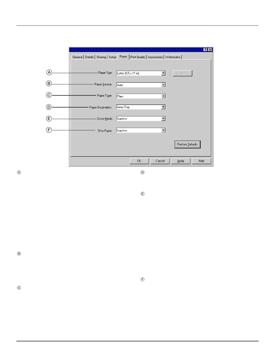 4 paper tab, 1. printer drivers for windows 95, Paper | TA Triumph-Adler DC 2023 User Manual | Page 8 / 44