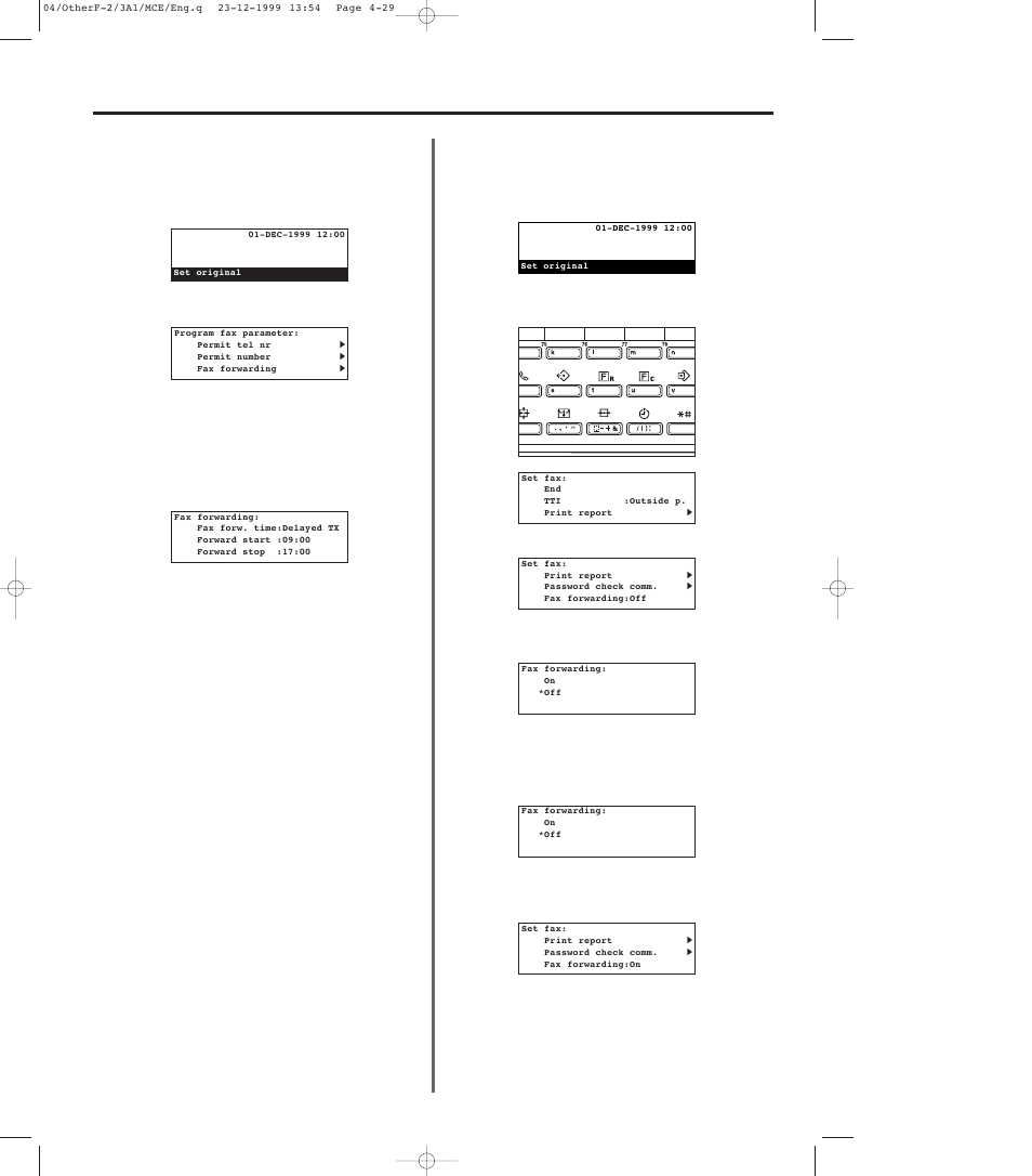 2) modifying registered information, 3) fax forwarding on/off, 2) modifying registered information -29 | 3) fax forwarding on/off -29 | TA Triumph-Adler DC 2023 User Manual | Page 101 / 167