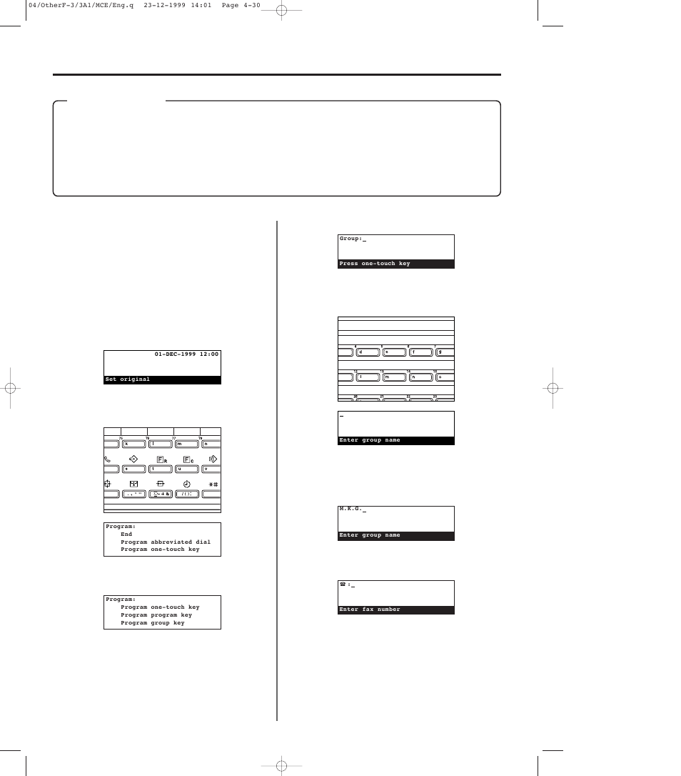 Group dial keys, 1) registering, Group dial keys -30 | 1) registering -30 | TA Triumph-Adler DC 2023 User Manual | Page 102 / 167