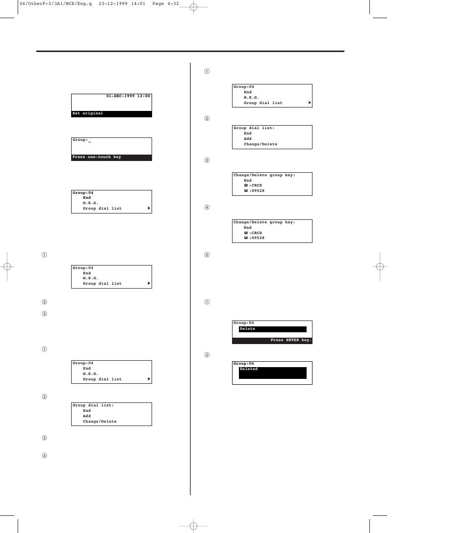 2) modifying and deleting, 2) modifying and deleting -32 | TA Triumph-Adler DC 2023 User Manual | Page 104 / 167
