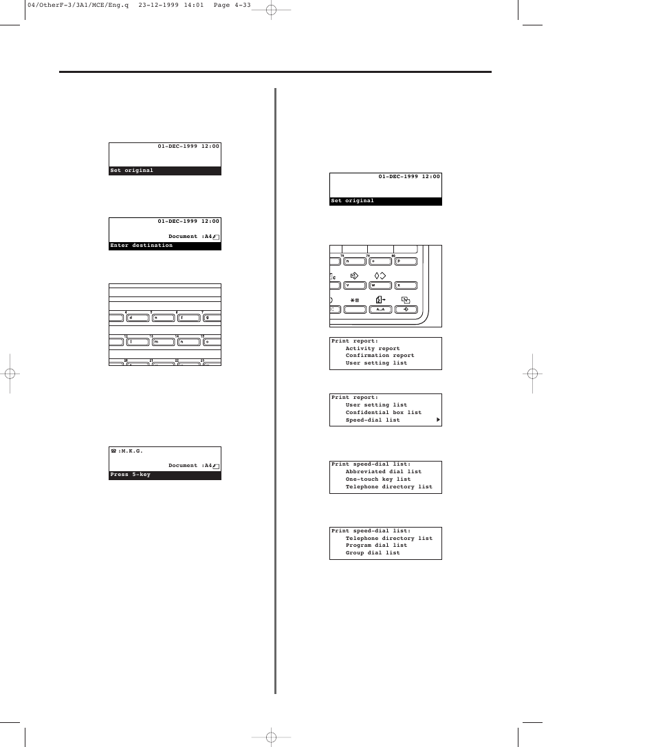 3) dialling, 4) printing out a group dial list, 3) dialling -33 | 4) printing out a group dial list -33 | TA Triumph-Adler DC 2023 User Manual | Page 105 / 167