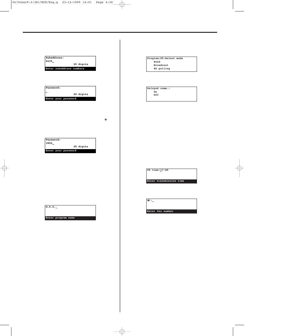 P4-36, B. broadcast transmission | TA Triumph-Adler DC 2023 User Manual | Page 108 / 167