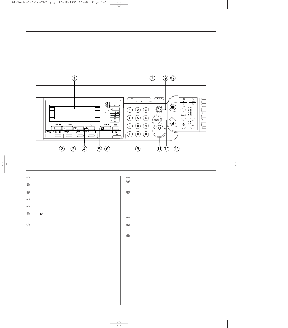 2) operation panel parts and their functions, 2) operation panel parts and their functions -3 | TA Triumph-Adler DC 2023 User Manual | Page 11 / 167