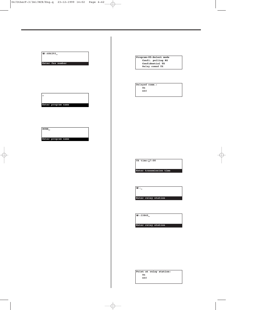 P4-42, H. relay broadcast transmission | TA Triumph-Adler DC 2023 User Manual | Page 114 / 167