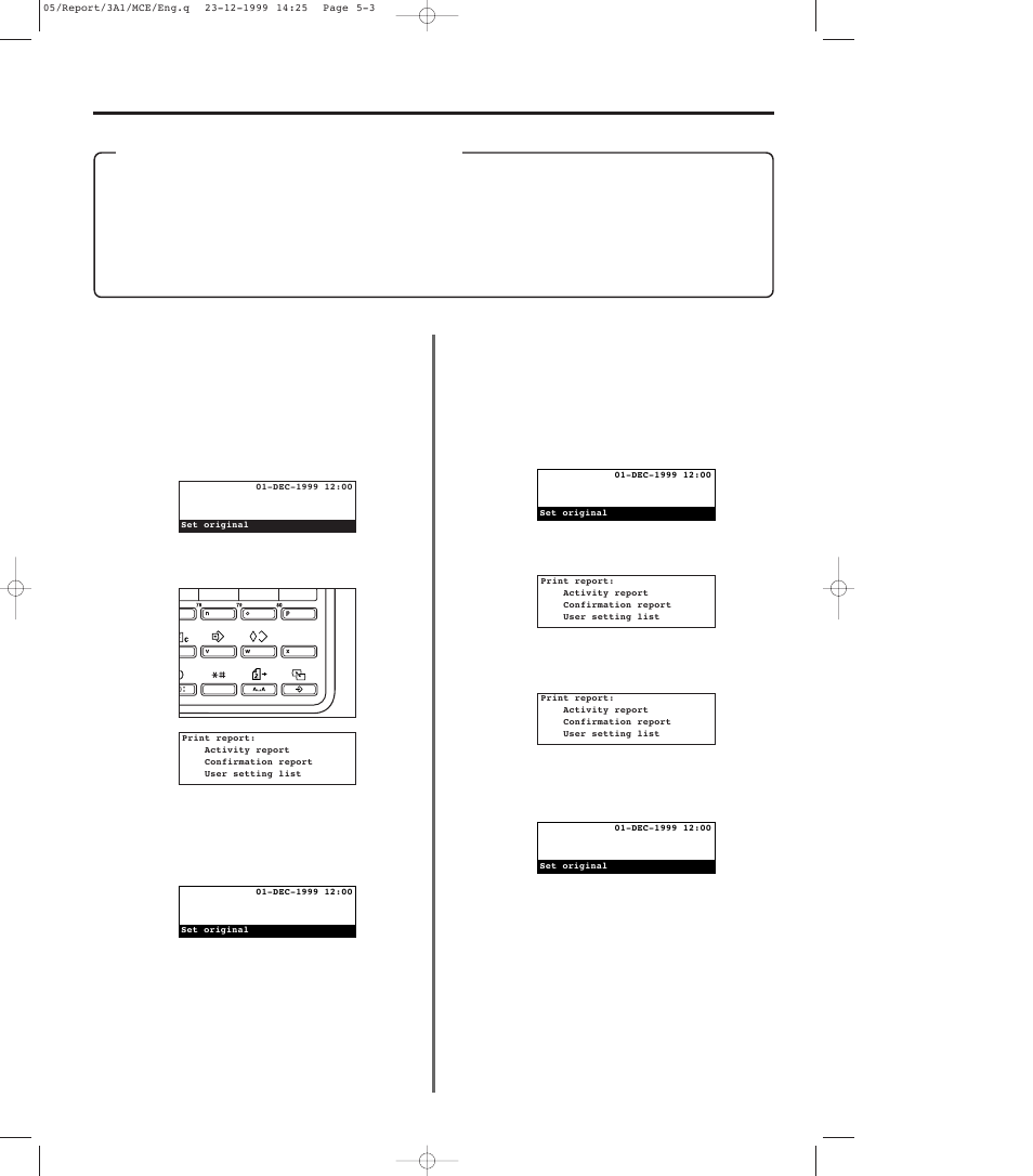 Printing the management reports/lists, 1) activity report, 2) confirmation report | Printing the management reports/lists -3, 1) activity report -3, 2) confirmation report -3 | TA Triumph-Adler DC 2023 User Manual | Page 135 / 167