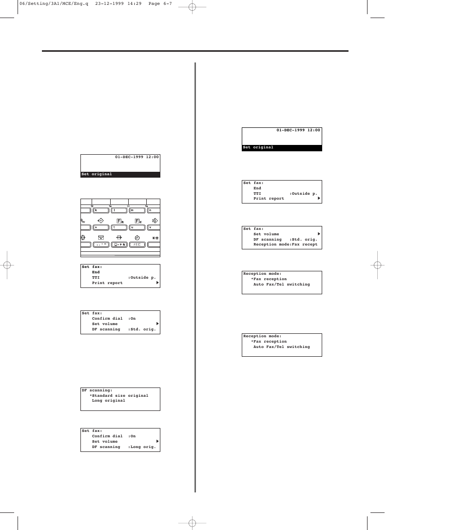 Selecting the reception mode, Setting the document size for scanning from, The document feeder -7 | Selecting the reception mode -7 | TA Triumph-Adler DC 2023 User Manual | Page 143 / 167