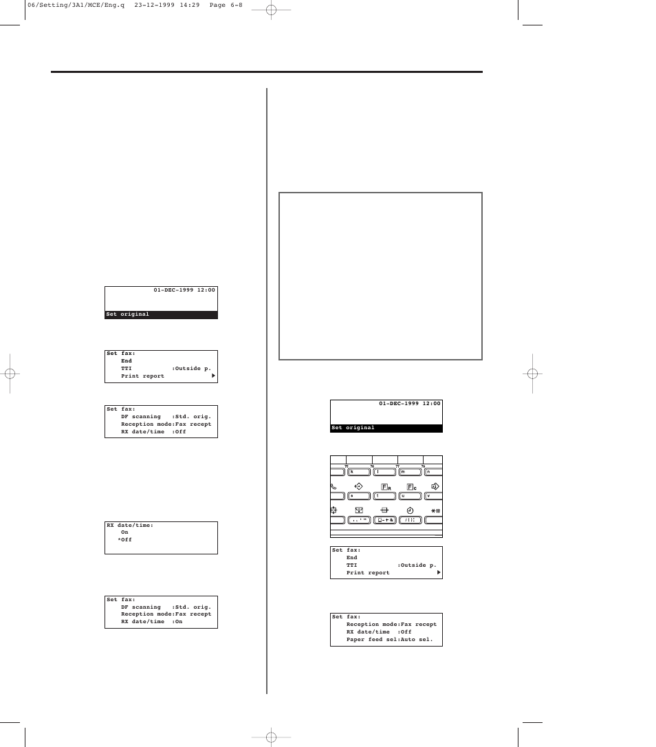 Turning reception date & time print out on/off, Selecting the paper feed selection mode, Turning reception date & time print out on/off -8 | Selecting the paper feed selection mode -8 | TA Triumph-Adler DC 2023 User Manual | Page 144 / 167