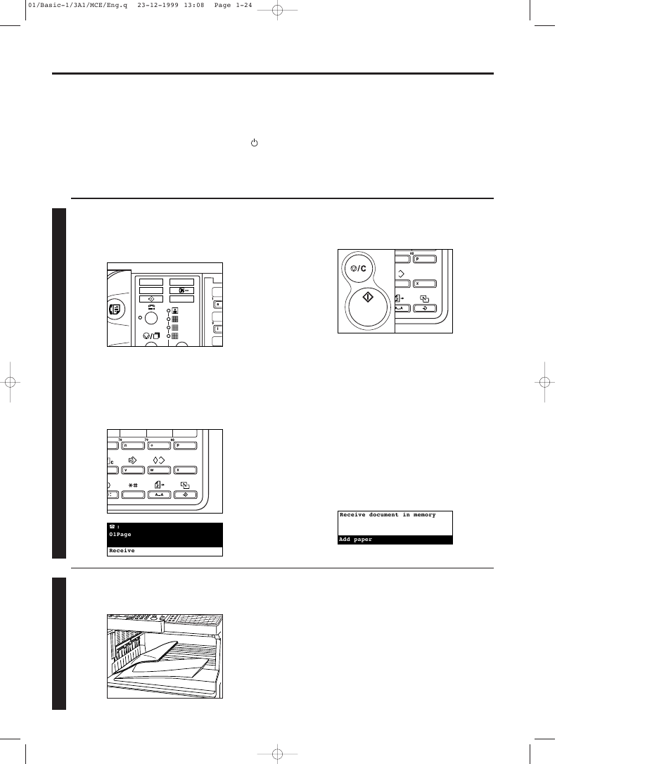 Receiving documents (automatic fax reception), Making copies during a reception, Memory reception | Receiving documents (automatic fax reception) -24, Making copies during a reception -24, Memory reception -24, Refer to | TA Triumph-Adler DC 2023 User Manual | Page 32 / 167