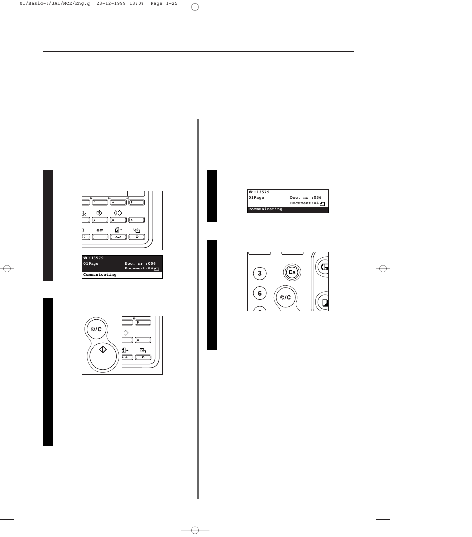 Cancelling a communication, 1) cancelling a memory transmission, 2) cancelling a direct feed transmission | Cancelling a communication -25 | TA Triumph-Adler DC 2023 User Manual | Page 33 / 167