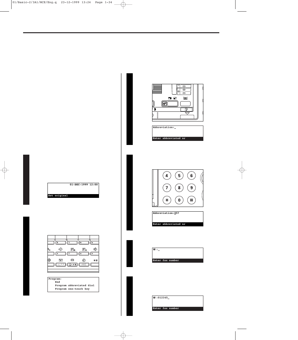 Abbreviated numbers, 1) registering, Abbreviated numbers -34 | 1) registering -34 | TA Triumph-Adler DC 2023 User Manual | Page 42 / 167