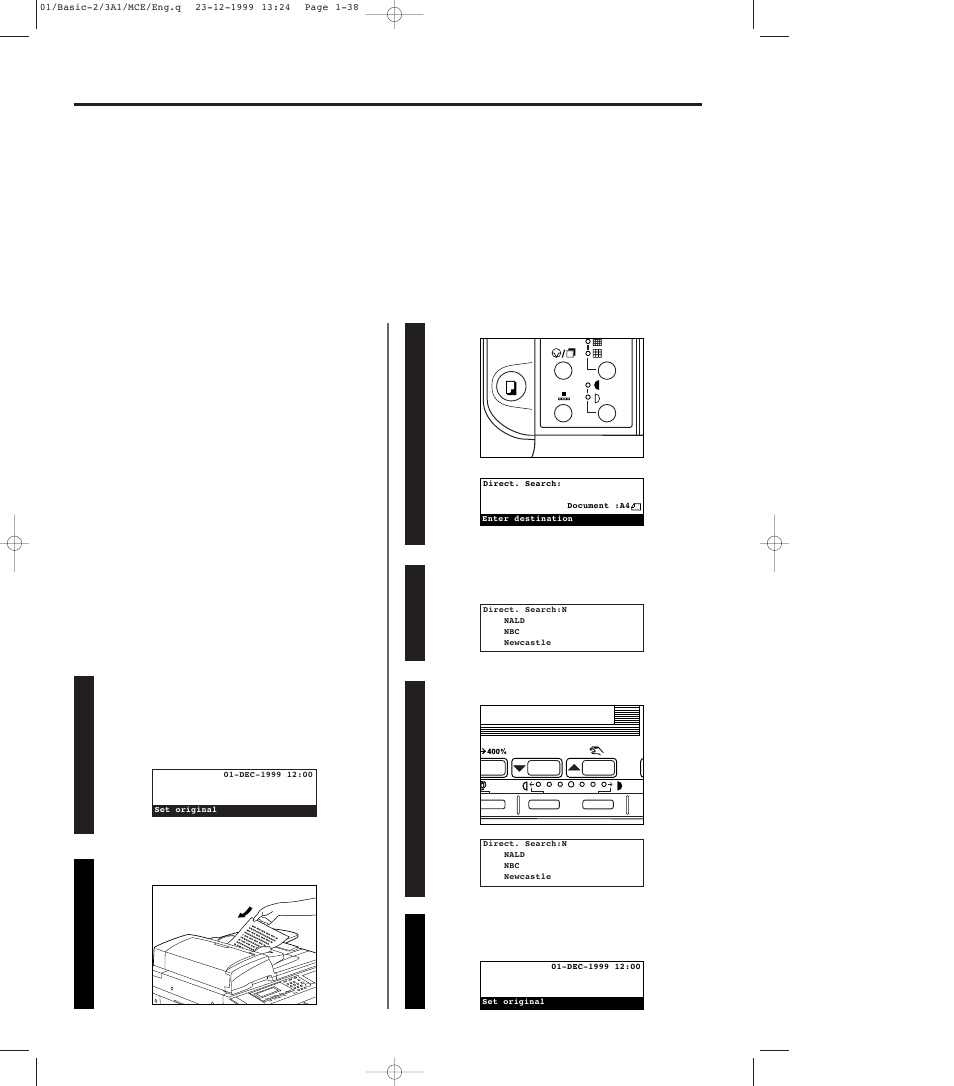 Directory, 1) search criteria, 2) searching with the directory | Directory -38, 164 (1) search criteria | TA Triumph-Adler DC 2023 User Manual | Page 46 / 167