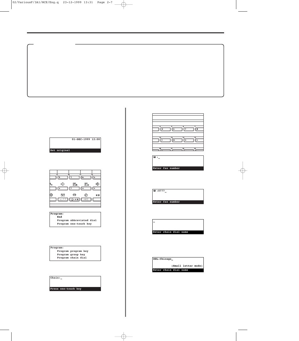 Chain dial keys, 1) registering, Chain dial keys -7 | 1) registering -7 | TA Triumph-Adler DC 2023 User Manual | Page 55 / 167