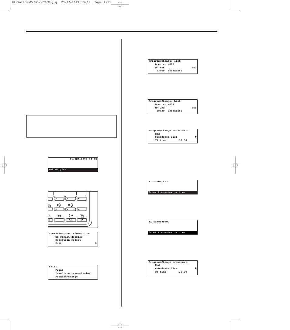 3) modifying the contents of the communication, 3) modifying the contents of the communication -11 | TA Triumph-Adler DC 2023 User Manual | Page 59 / 167