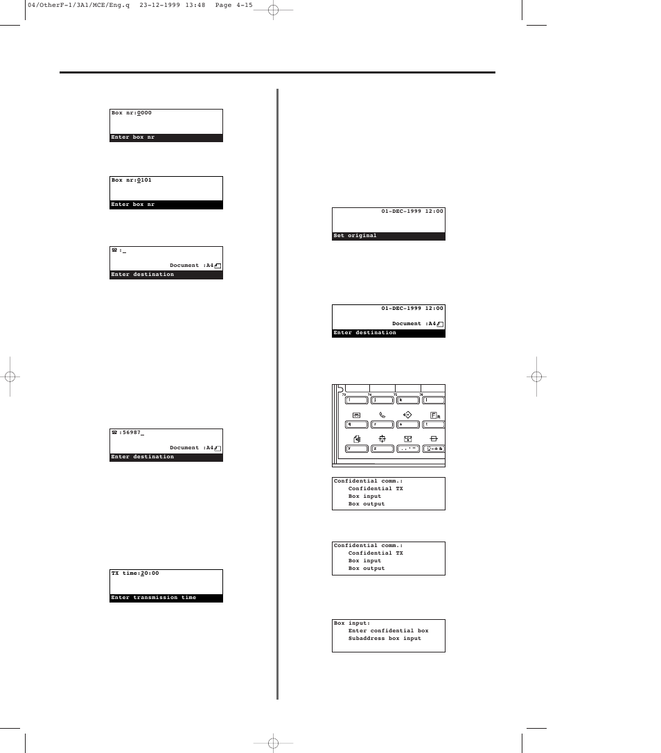 5) entering documents into a confidential box, 5) entering documents into a confidential box -15 | TA Triumph-Adler DC 2023 User Manual | Page 87 / 167