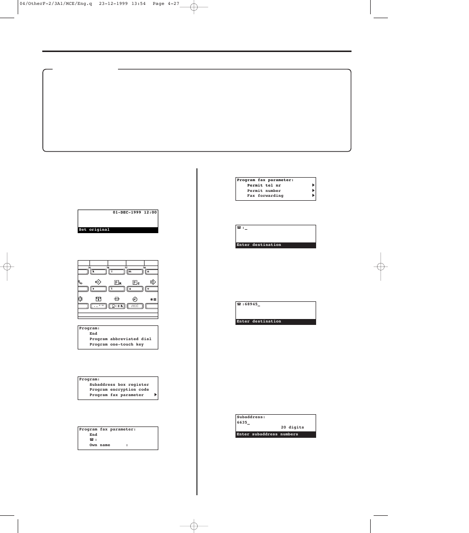 Fax forwarding, 1) registering, Fax forwarding -27 | 1) registering -27 | TA Triumph-Adler DC 2023 User Manual | Page 99 / 167