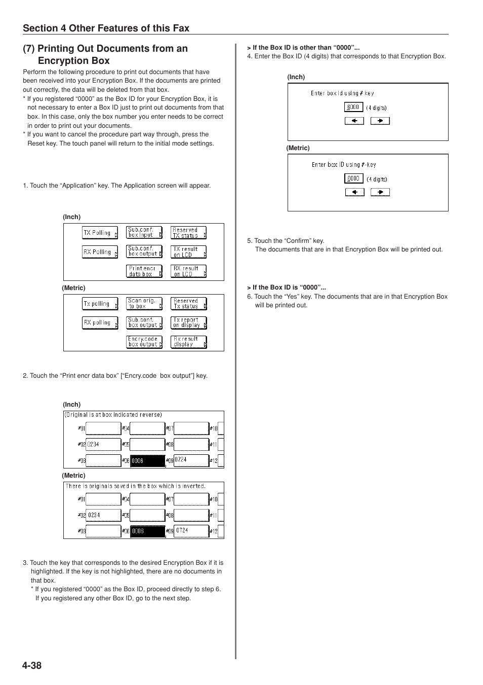 7) printing out documents from an encryption box | TA Triumph-Adler DC 2025 User Manual | Page 101 / 147