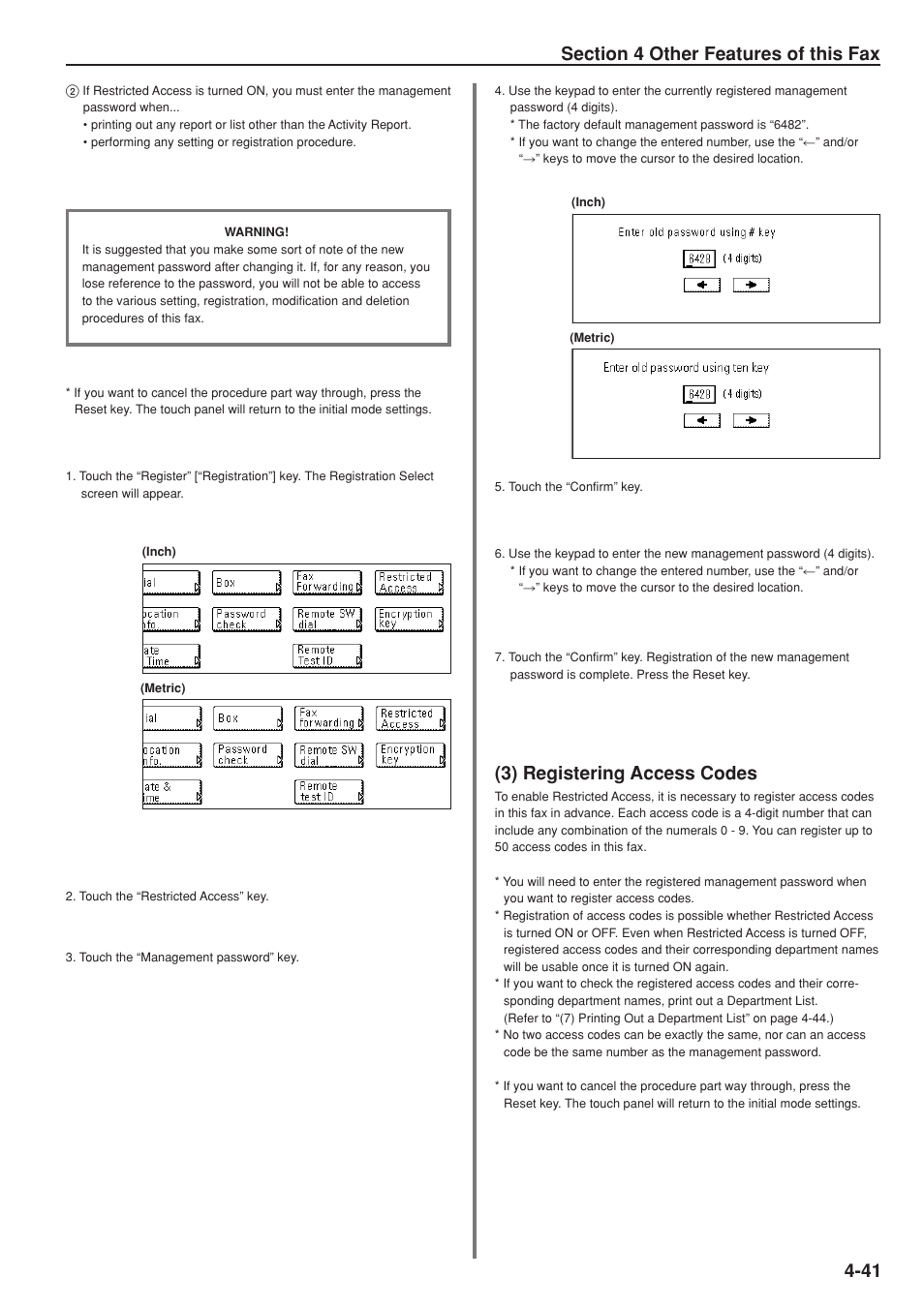 3) registering access codes | TA Triumph-Adler DC 2025 User Manual | Page 104 / 147