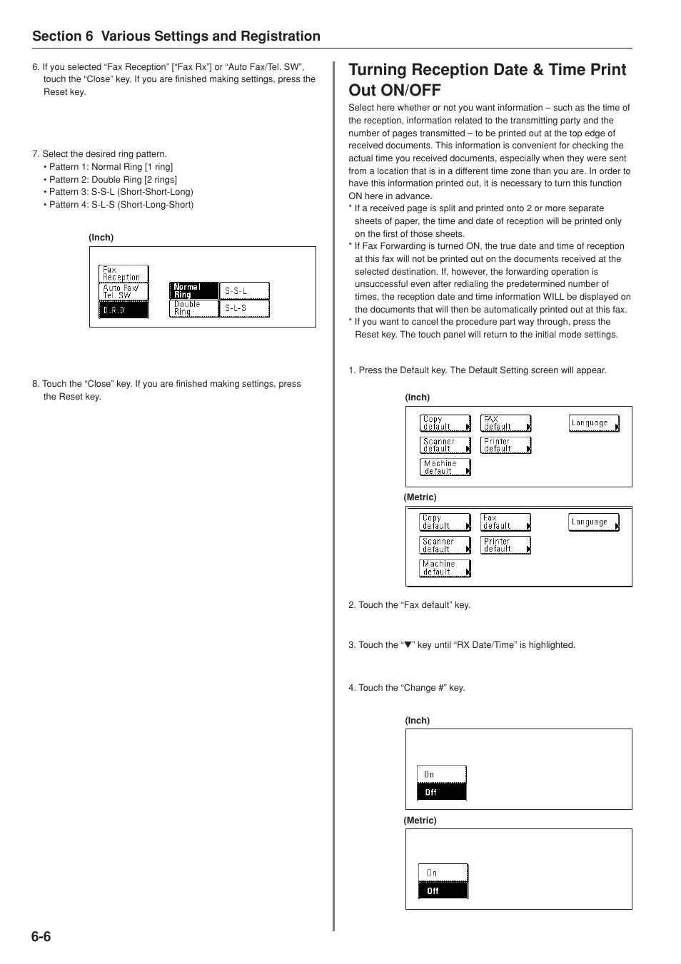 Turning reception date & time print out on/off | TA Triumph-Adler DC 2025 User Manual | Page 118 / 147