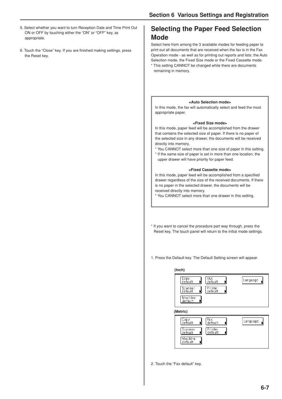 Selecting the paper feed selection mode | TA Triumph-Adler DC 2025 User Manual | Page 119 / 147