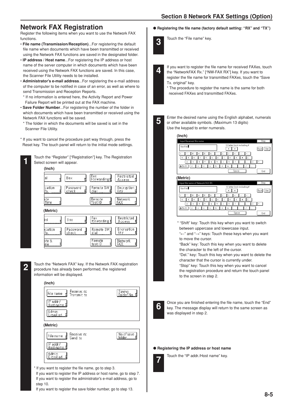 Network fax registration | TA Triumph-Adler DC 2025 User Manual | Page 128 / 147