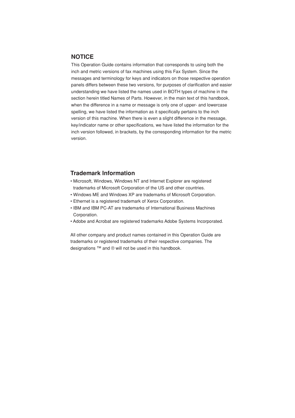 Notice, Trademark information | TA Triumph-Adler DC 2025 User Manual | Page 2 / 147