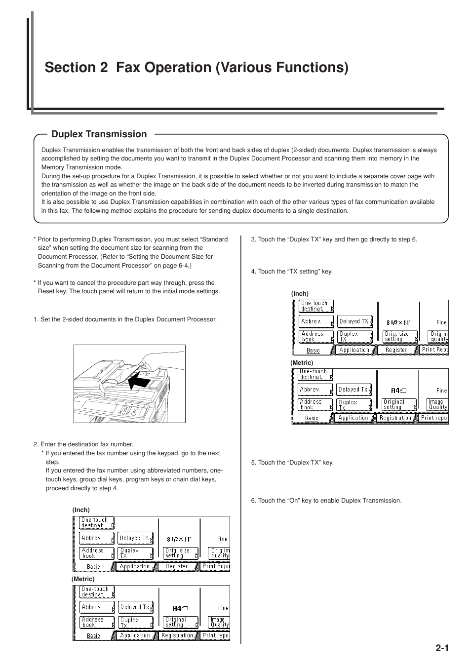 Duplex transmission | TA Triumph-Adler DC 2025 User Manual | Page 42 / 147