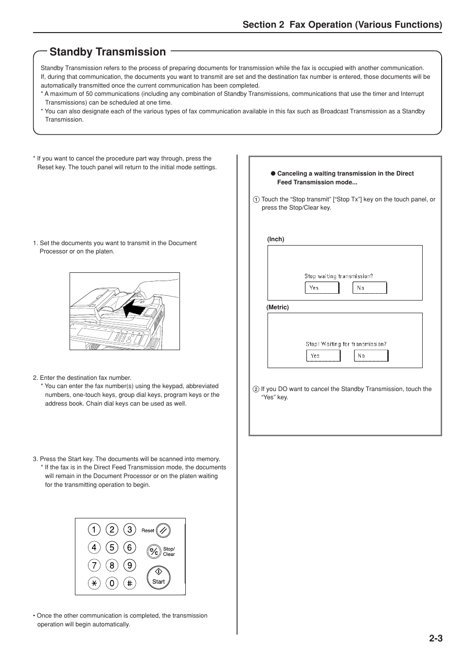 Standby transmission | TA Triumph-Adler DC 2025 User Manual | Page 44 / 147