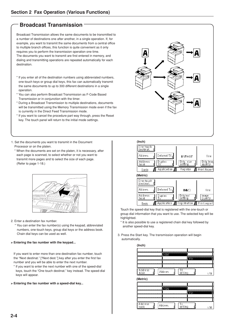 Broadcast transmission | TA Triumph-Adler DC 2025 User Manual | Page 45 / 147