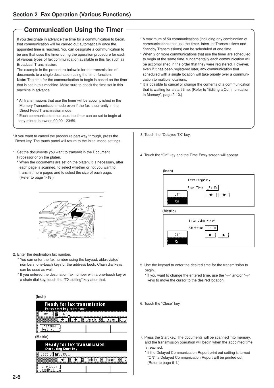 Communication using the timer | TA Triumph-Adler DC 2025 User Manual | Page 47 / 147