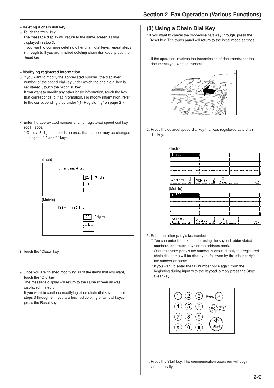 3) using a chain dial key | TA Triumph-Adler DC 2025 User Manual | Page 50 / 147