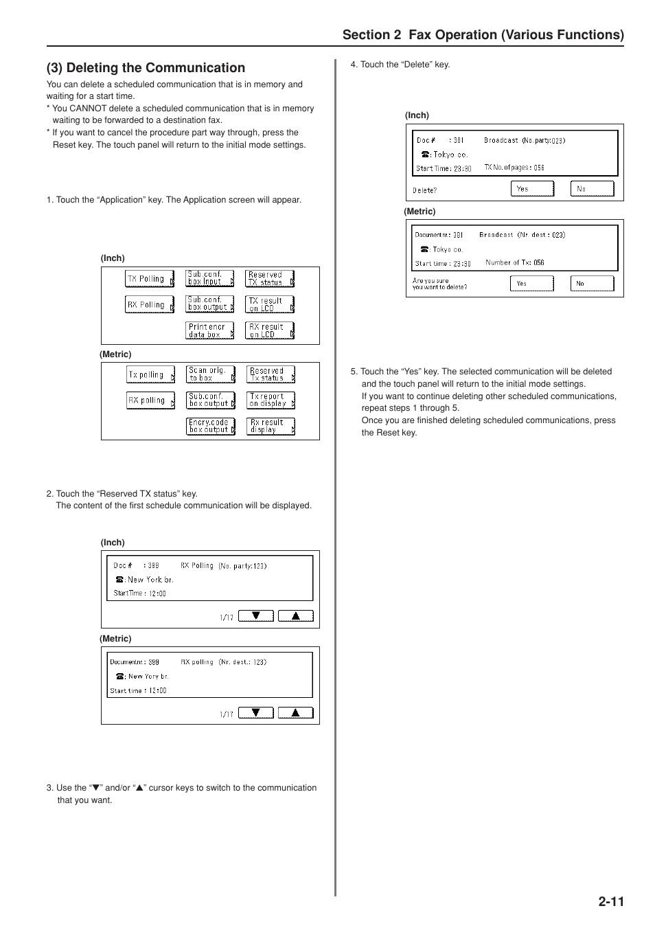 3) deleting the communication | TA Triumph-Adler DC 2025 User Manual | Page 52 / 147