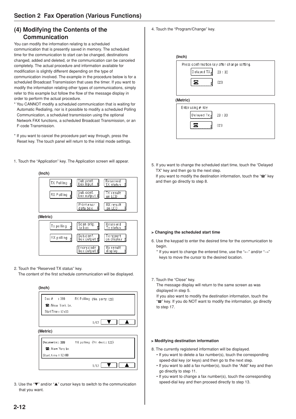 4) modifying the contents of the communication | TA Triumph-Adler DC 2025 User Manual | Page 53 / 147