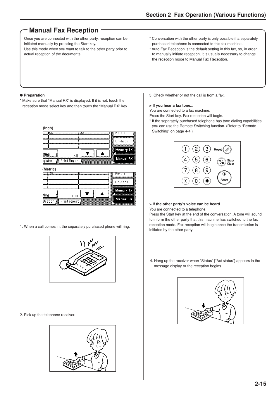 Manual fax reception | TA Triumph-Adler DC 2025 User Manual | Page 56 / 147