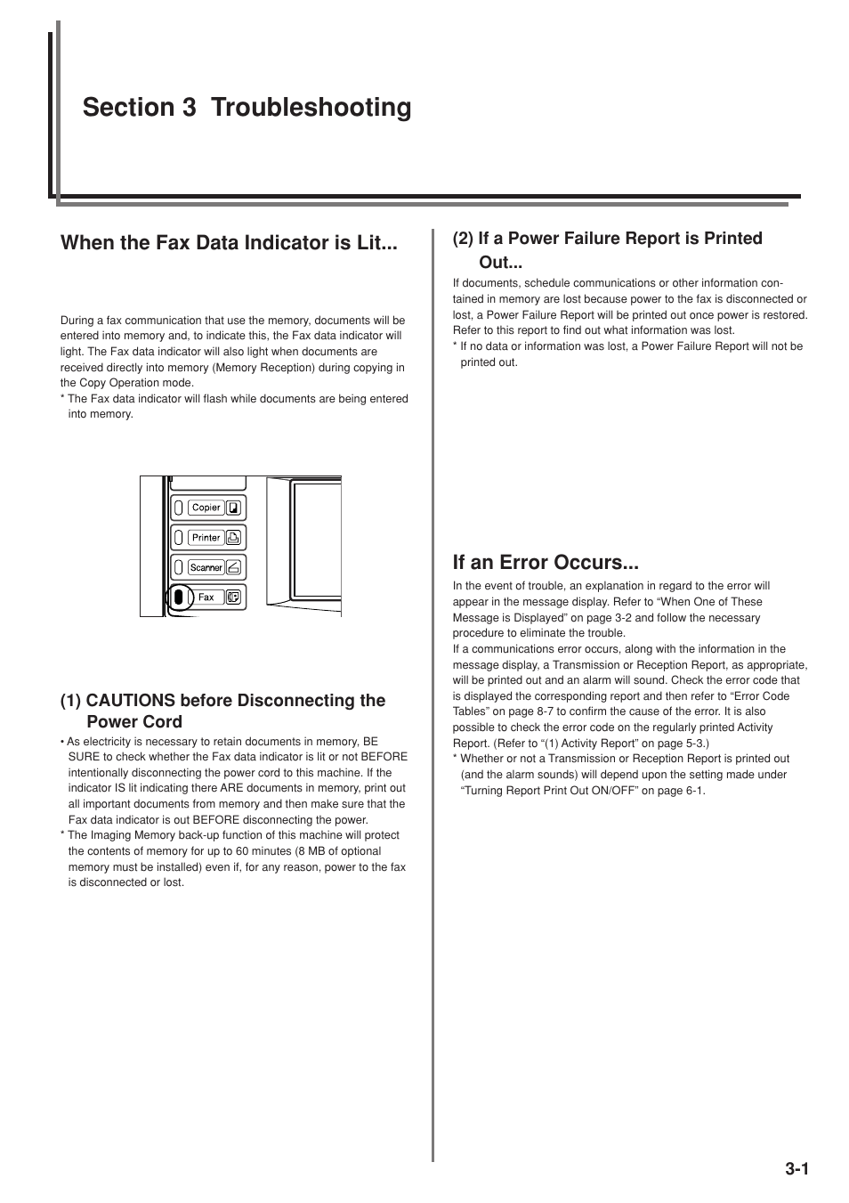 When the fax data indicator is lit, If an error occurs | TA Triumph-Adler DC 2025 User Manual | Page 57 / 147