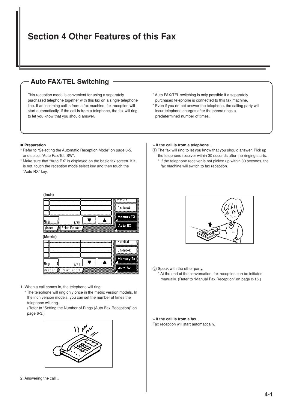 Auto fax/tel switching | TA Triumph-Adler DC 2025 User Manual | Page 64 / 147