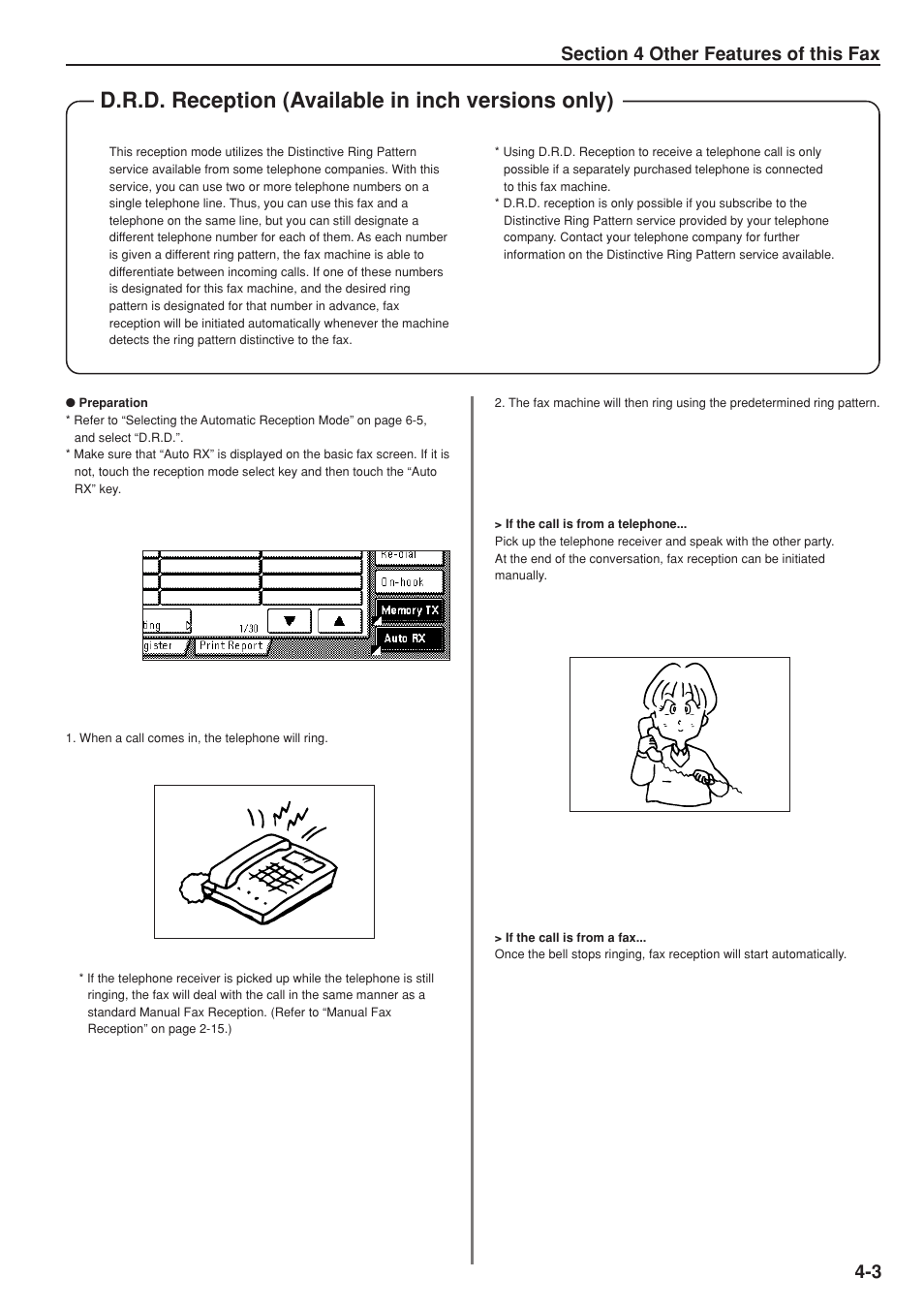 D.r.d. reception (available in inch versions only) | TA Triumph-Adler DC 2025 User Manual | Page 66 / 147