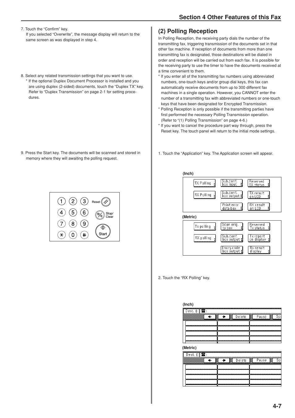 2) polling reception | TA Triumph-Adler DC 2025 User Manual | Page 70 / 147