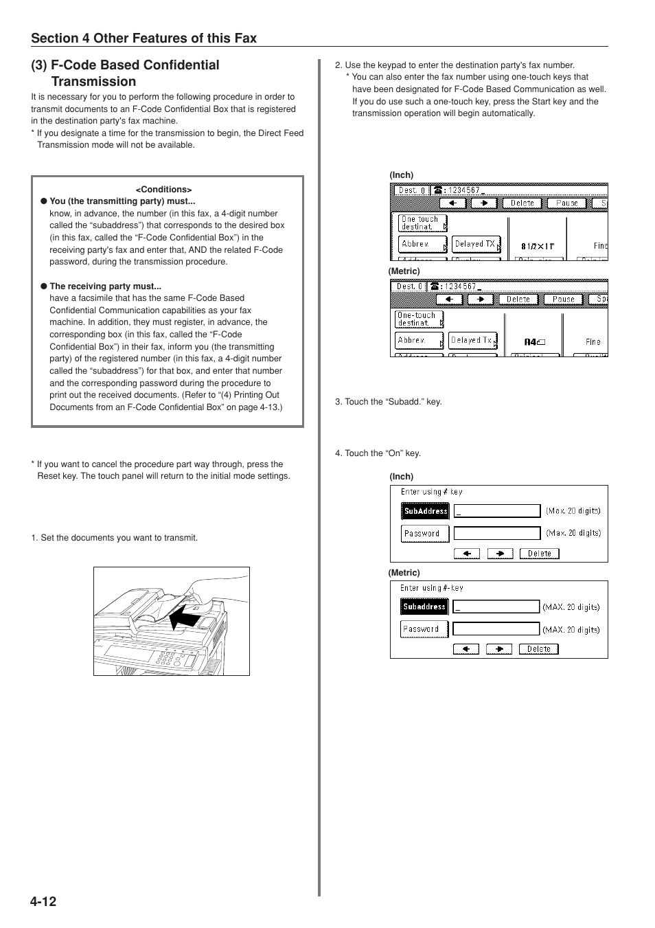 3) f-code based confidential transmission | TA Triumph-Adler DC 2025 User Manual | Page 75 / 147