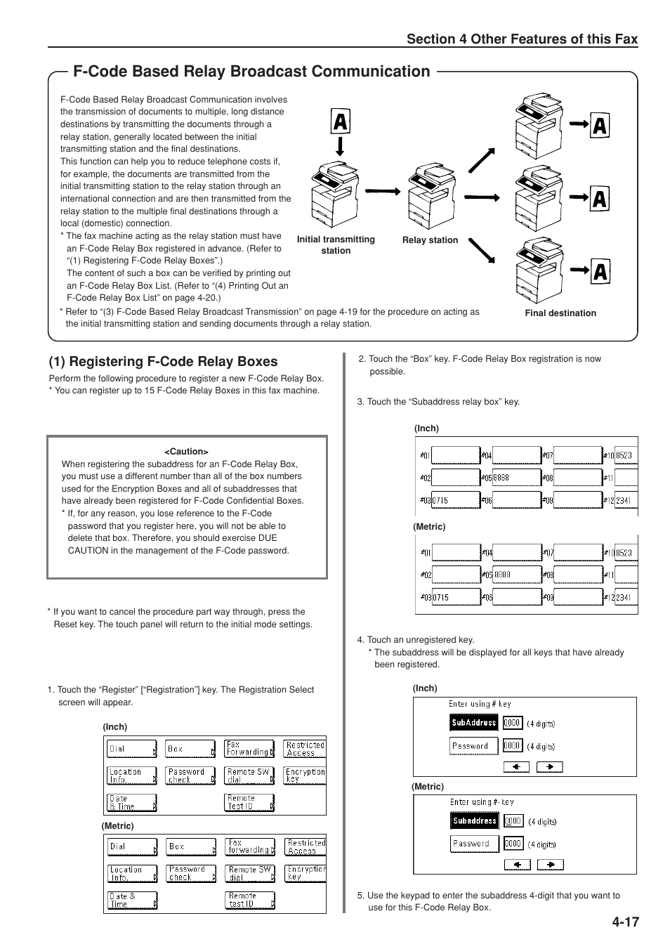 F-code based relay broadcast communication, 1) registering f-code relay boxes | TA Triumph-Adler DC 2025 User Manual | Page 80 / 147