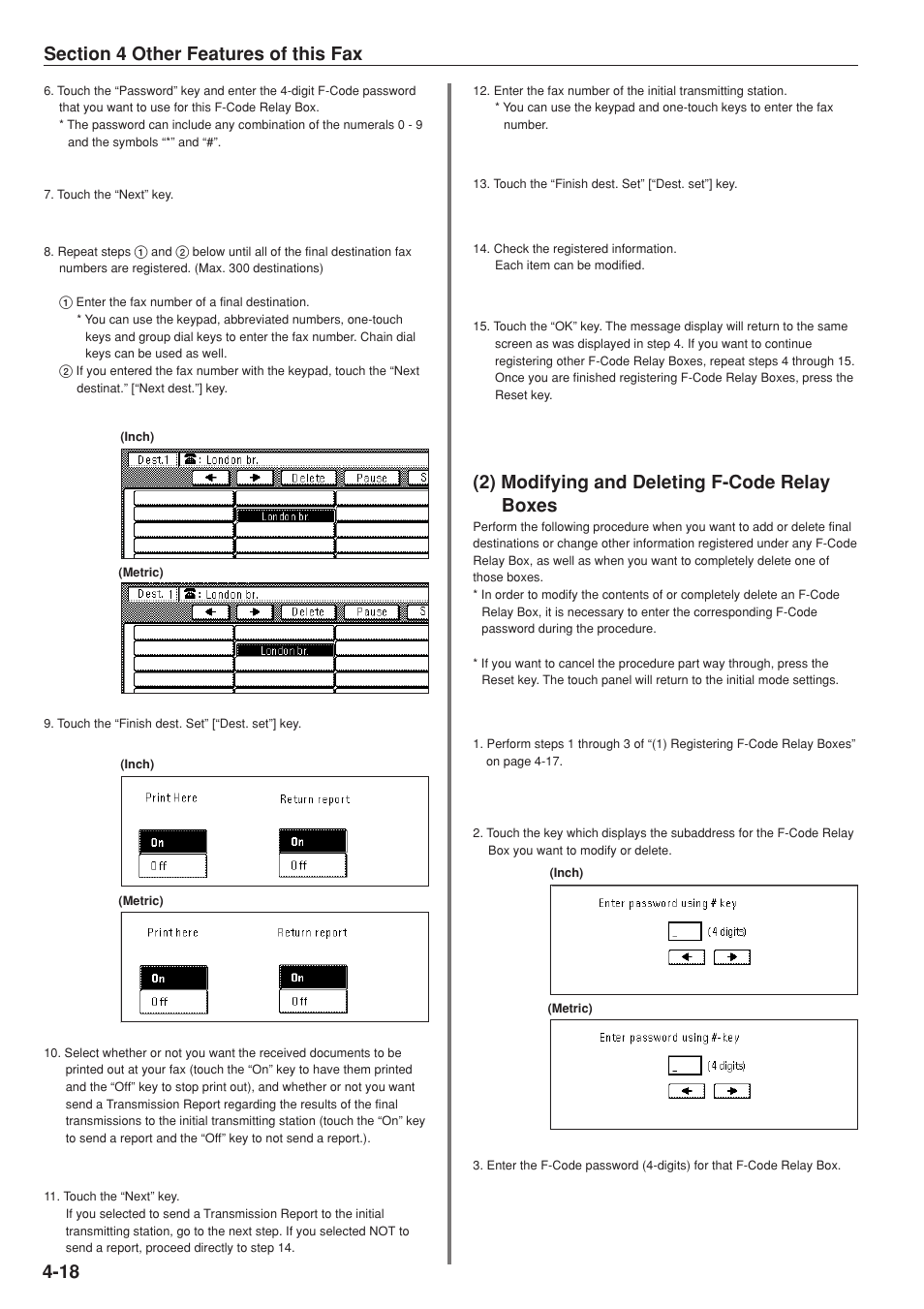 2) modifying and deleting f-code relay boxes | TA Triumph-Adler DC 2025 User Manual | Page 81 / 147