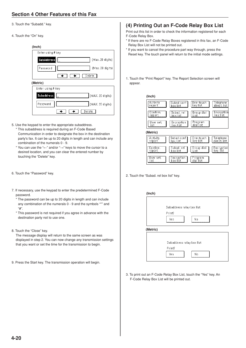 4) printing out an f-code relay box list | TA Triumph-Adler DC 2025 User Manual | Page 83 / 147