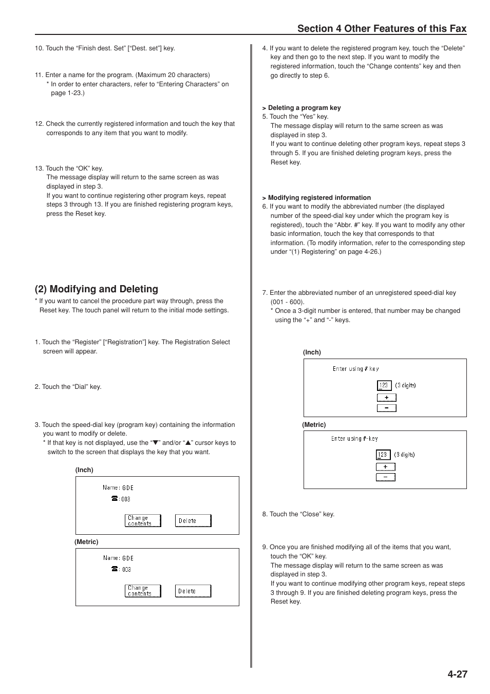 2) modifying and deleting | TA Triumph-Adler DC 2025 User Manual | Page 90 / 147